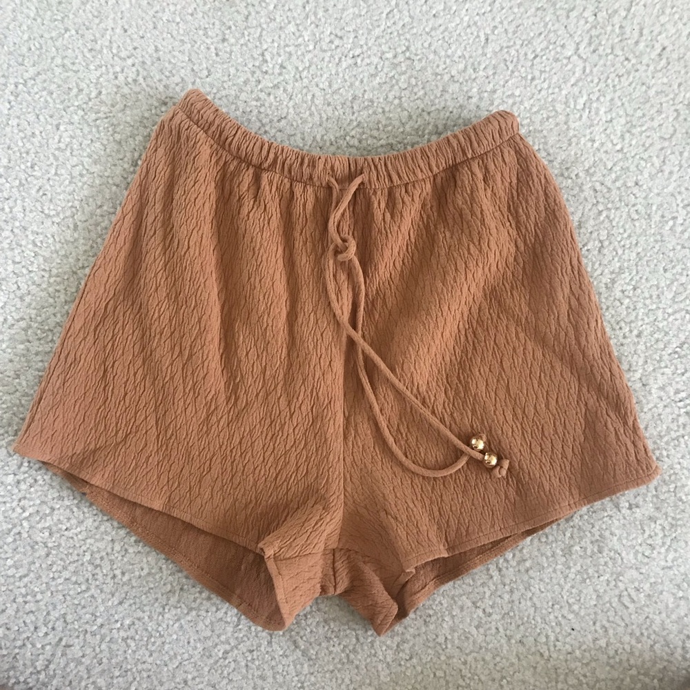 HIGH WAISTED LINEN FEEL CASUAL SHORTS